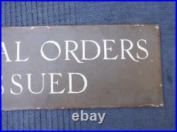 Vintage Post Office GPO'POSTAL ORDERS ISSUED' Metal Enamel Sign