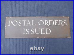 Vintage Post Office GPO'POSTAL ORDERS ISSUED' Metal Enamel Sign