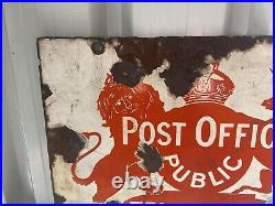 Vintage Post Office Telephone Enamel Sign