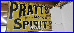 Vintage Pratts Enamel Sign, Double Sided