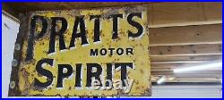 Vintage Pratts Enamel Sign, Double Sided