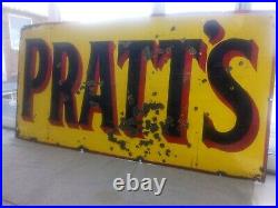 Vintage Pratts Enamel Sign Very Large 180cm x 90cm