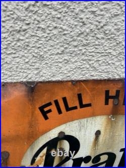 Vintage Pratts Golden Pump Original Enamel Petrol Advertising Sign HUGE RARE