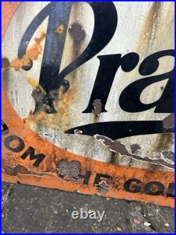 Vintage Pratts Golden Pump Original Enamel Petrol Advertising Sign HUGE RARE Vintage Pratts Golden Pump Original Enamel Petrol Advertising Sign HUGE RARE