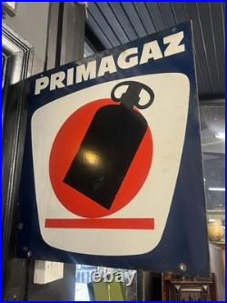 Vintage Primagaz Double Sided Enamel Advertising Sign Gas Bottle