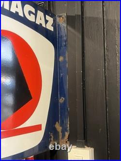 Vintage Primagaz Double Sided Enamel Advertising Sign Gas Bottle