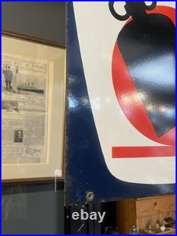 Vintage Primagaz Double Sided Enamel Advertising Sign Gas Bottle