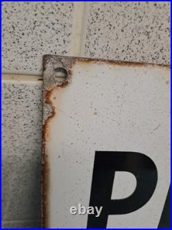 Vintage Private No Footpath Enamel Sign 46cm X 30 Cm