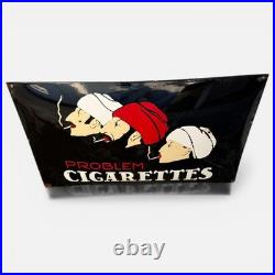 Vintage Problem Cigarettes Enamel Advertising Sign Emaille Plaque Cigarette