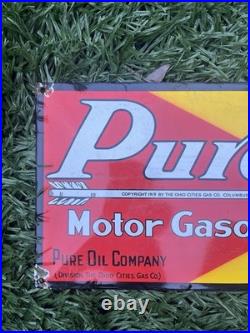 Vintage Purol Gasoline Enamel Sign Motor Oil Petrol