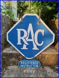 Vintage RAC Garage Enamel Advertising Sign Automobilia Motoring Petrol Oil