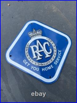 Vintage RAC Get You Home Service Enamel Sign Not AA Garage Advertising Sign