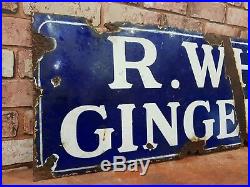Vintage R Whites Ginger Beer Enamel Original Advertising Sign