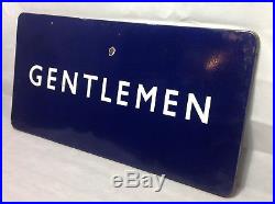 Vintage Railway Enamel Metal Station Sign, Gentlemen, British Rail, Old