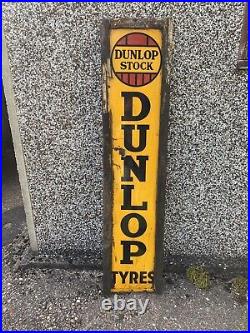 Vintage Rare Dunlop Tire Tyres Sign Board Enamel Advertising Sign