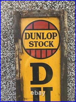 Vintage Rare Dunlop Tire Tyres Sign Board Enamel Advertising Sign