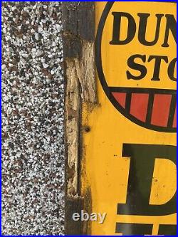 Vintage Rare Dunlop Tire Tyres Sign Board Enamel Advertising Sign