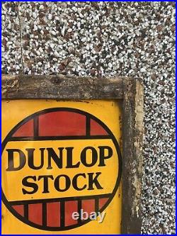 Vintage Rare Dunlop Tire Tyres Sign Board Enamel Advertising Sign