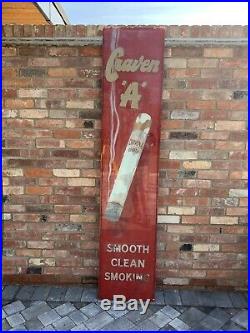 Vintage Rare Early Craven A Glass Cigarette Advertising Sign Shop Display Enamel