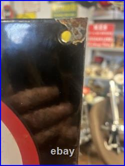 Vintage Rare Esso Red On Black Elephant Kerosene Enamel Advertising Sign 24x12