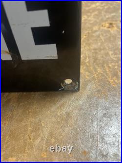 Vintage Rare Esso Red On Black Elephant Kerosene Enamel Advertising Sign 24x12