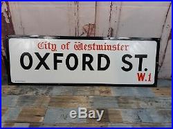 Vintage Rare Original 1950's Enamel Oxford Street London W1 Street Road Sign
