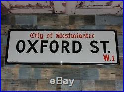 Vintage Rare Original 1950's Enamel Oxford Street London W1 Street Road Sign