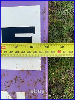 Vintage Rare Purple Crown Enamel Sign Advertising Petrol Oil Old Double Sided