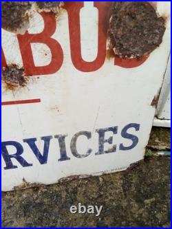 Vintage Rare/Unusual Knights/Columbus War Services Enamel Sign original/makers