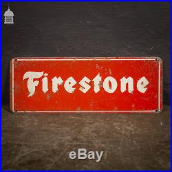 Vintage Red and White Firestone Enamel Advertising Sign