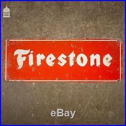 Vintage Red and White Firestone Enamel Advertising Sign