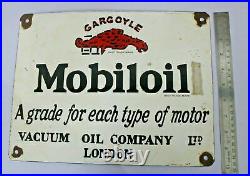 Vintage Reproduction Gargoyle Mobil oil vacuum advertisement enamel sign board