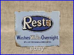 Vintage Restu Chair Back Enamel Advertising Sign