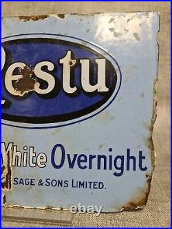 Vintage Restu Chair Back Enamel Advertising Sign