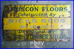 Vintage Retro MID Century Industrial Enamel Advertising Sign