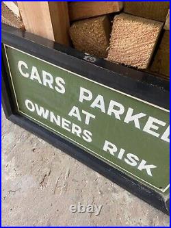 Vintage Retro Pub Car Park Wooden Hand Painted Advertising Sign Not Enamel