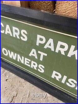 Vintage Retro Pub Car Park Wooden Hand Painted Advertising Sign Not Enamel