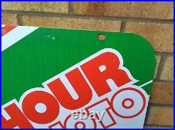 Vintage Retro c1970s 1-Hour-Photo x2 Sided Genuine Metal Shop Advertising Sign Vintage Retro c1970s 1-Hour-Photo x2 Sided Genuine Metal Shop Advertising Sign