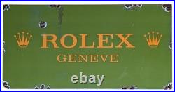 Vintage Rolex Geneva enamel watch advertising sign