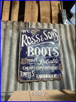 Vintage Ross & Son Enamel Sign Blue/White