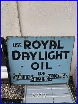 Vintage Royal Daylight Oil Double Sided Enamel Sign