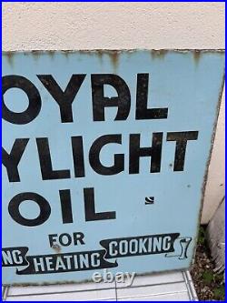 Vintage Royal Daylight Oil Double Sided Enamel Sign