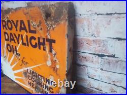 Vintage Royal Daylight Oil Double Sided Enamel Sign