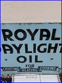 Vintage Royal Daylight Oil Double Sided Enamel Sign