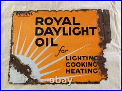 Vintage Royal Daylight Oil Double-sided Enamel Sign