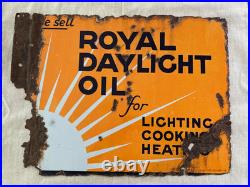 Vintage Royal Daylight Oil Double-sided Enamel Sign