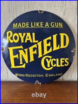 Vintage'Royal Enfield' Enamel Sign, Man Cave Bar Garage Motoring, Petrol/Oil Vintage'Royal Enfield' Enamel Sign, Man Cave Bar Garage Motoring, Petrol/Oil