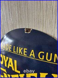 Vintage'Royal Enfield' Enamel Sign, Man Cave Bar Garage Motoring, Petrol/Oil