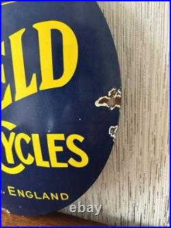 Vintage'Royal Enfield' Enamel Sign, Man Cave Bar Garage Motoring, Petrol/Oil