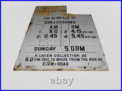 Vintage Royal Mail Collection Times Enamel Plaque Glynfach Rd, Porth Post Box